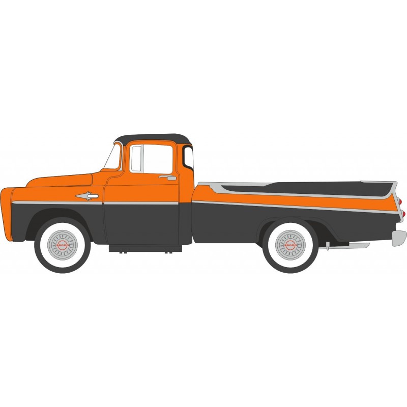 87DP57004 - Dodge D100 Sweptside Pick Up 1957 Omaha Orange and Jewel Black