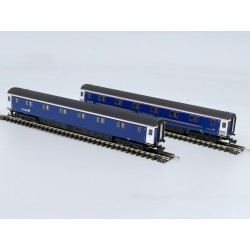 2P-006-KMS3 - N Gauge First Caledonian Sleeper - No Band and Gold Stripe Mk3 Twin Pack