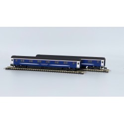 2P-006-KMS4 - N Gauge Debranded Caledonian Sleeper - White Stripe Mk3 Twin Pack