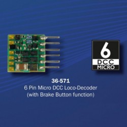 36-571 - 6 Pin Micro DCC Loco-Decoder (with Brake Button function)