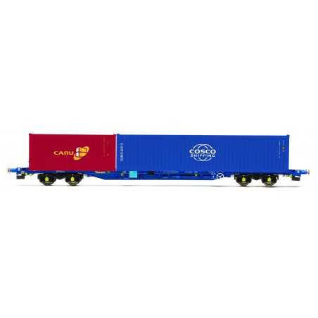 R60132 - Touax, KFA, Container Wagon with 1 x 20' & 1 x 40' Containers - Era 11