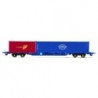 R60132 - Touax, KFA, Container Wagon with 1 x 20' & 1 x 40' Containers - Era 11