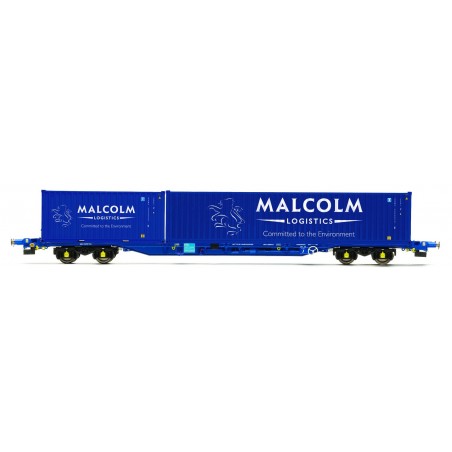 R60133 - Malcolm Rail, KFA Container Wagon with 1 x 20' & 1 x 40' Containers - Era 11