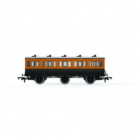 R40291 - LSWR, 6 Wheel Coach, 3rd Class, 821 - Era 2
