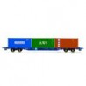 R60131 - Touax, KFA Container Wagon with 3 x 20' Containers - Era 11