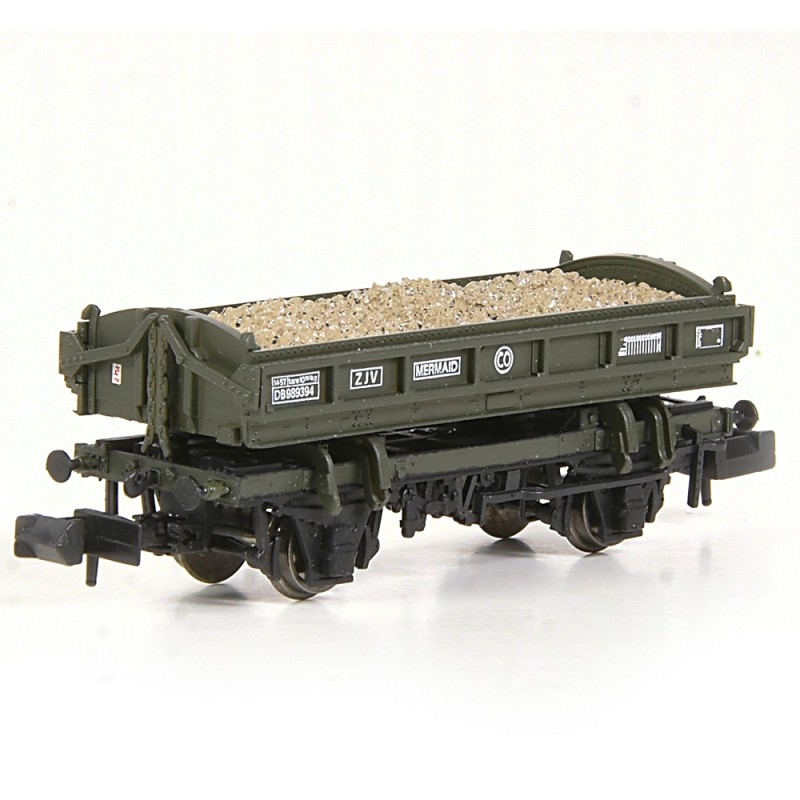 E87537 - 14T 'Mermaid' Side Tipping Ballast Wagon BR Departmental Olive Green