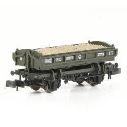 E87537 - 14T 'Mermaid' Side Tipping Ballast Wagon BR Departmental Olive Green