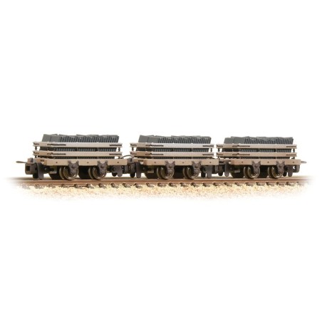 393-075 - Slate Wagons 3-Pack Grey with Slate Load [W, WL]