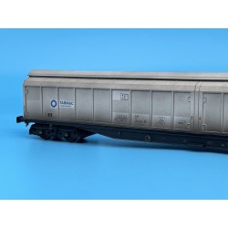 HEL-5023 - 5023 - OO Gauge Cargowaggon IWB Bogie Van Colas/Tarmac Grey - Weathered