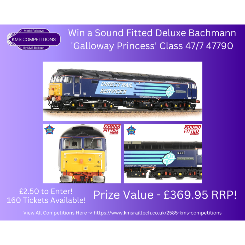 KMS-COMPS-8 - Win a Sound Fitted Deluxe Bachmann Class 47/7 - 47790 'Galloway Princess' DRS Compass (Original) Livery