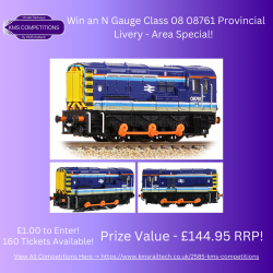 KMS-COMPS-18 - Win a Graham Farish N Gauge Class 08 08761 Provincial Livery - Area Special!