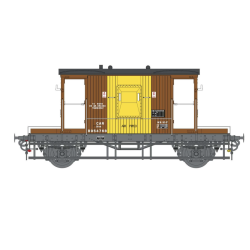 7F-200-012 - 20t Brake Van B954768 Bauxite/Yellow Air Braked