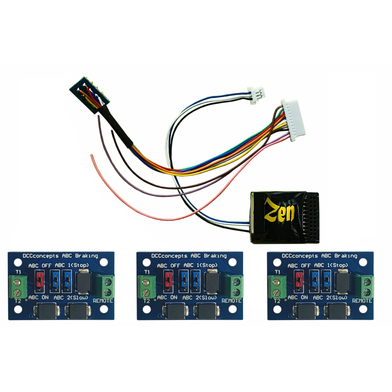 DCD-ZN218.6S - Zen Black Shuttle Pack - Includes Zen Black 21 & 8-pin 6 function decoder and 3 ABC modules.