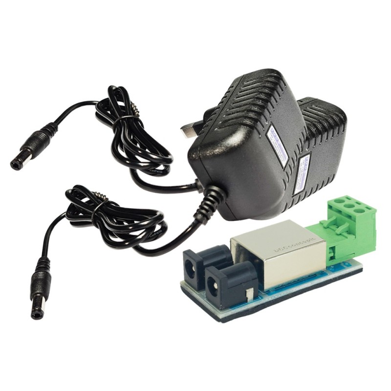 DCP-SPS12 - 12v DC Split Power Supply Kit. (inc PCB and 2x Universal Wall Plugs)