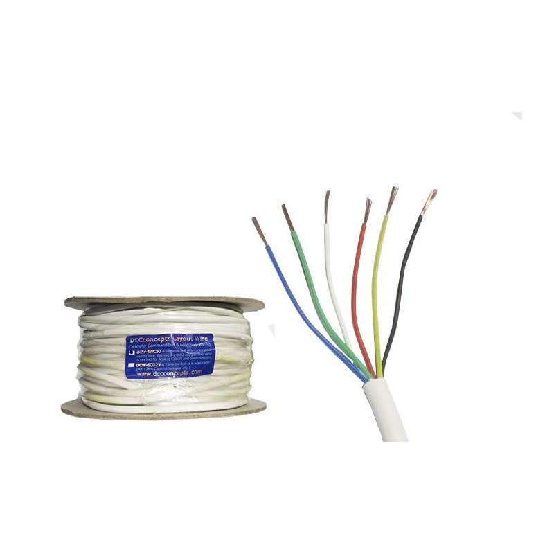 DCW-6WC50 - Accessory Bus Wire 50m 7x 0.2mm 6 Core in White Sheath