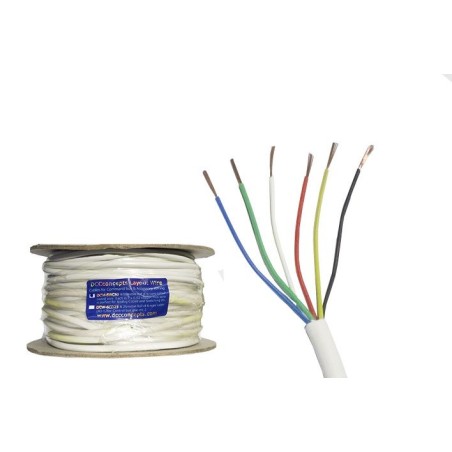 DCW-6WC50 - Accessory Bus Wire 50m 7x 0.2mm 6 Core in White Sheath