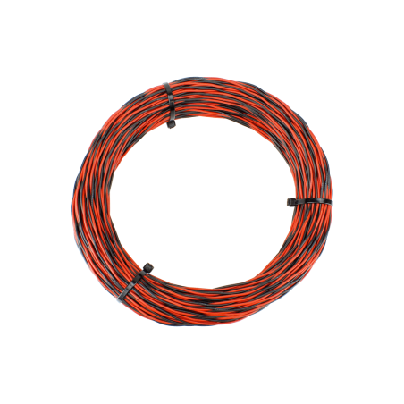 DCW-TW50-1.0 - Twisted Bus Wire 50m of 1mm 26x 0.15 (17g) Twin Red/Black