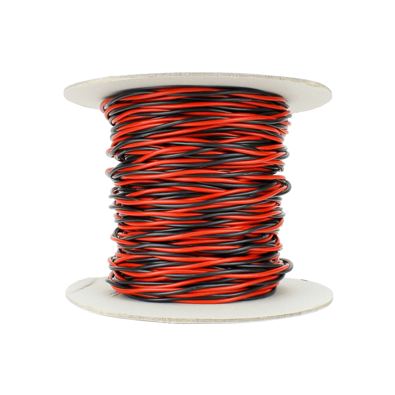 DCW-TW50-1.5 - Twisted Bus Wire 50m of 1.5mm (15g) Twin Red/Black