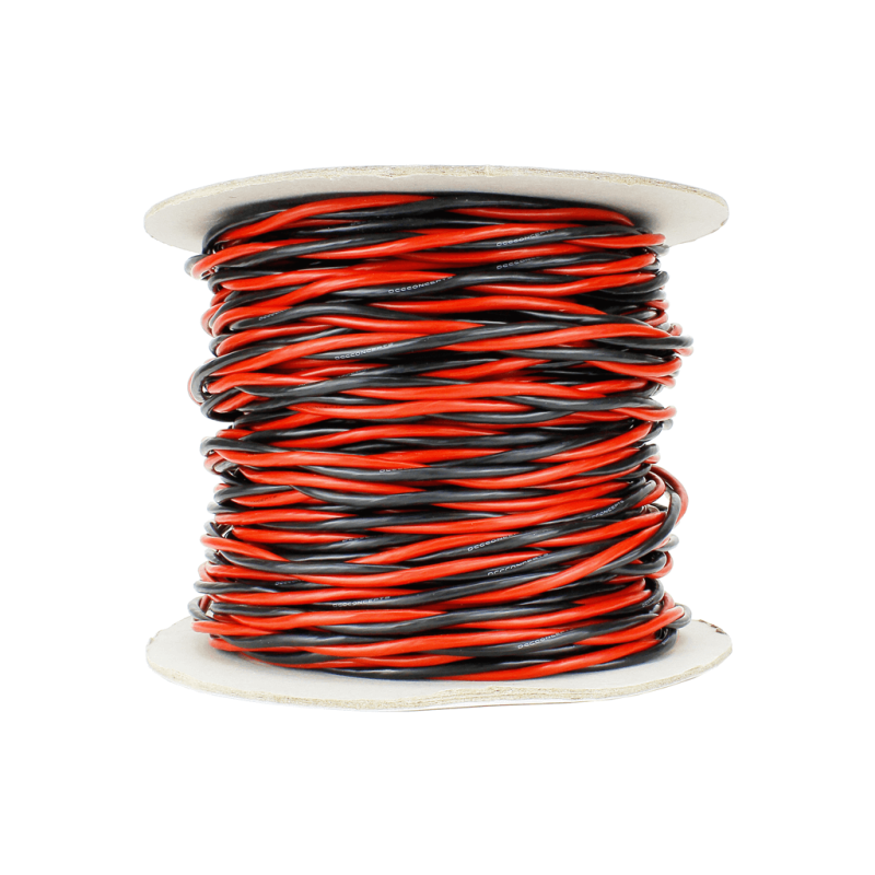 DCW-TW50-3.5 - Twisted Bus Wire 50m of 3.5mm (11g) Twin Red/Black