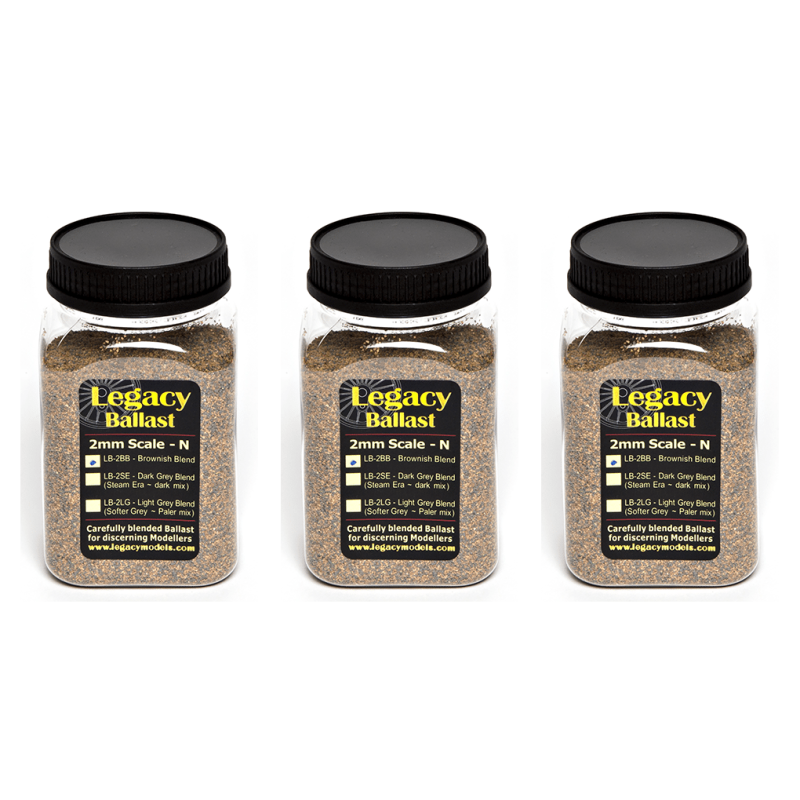 LB-2BB.3 - 2mm/N scale Ballast - Brown Blend Value Pack