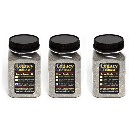 LB-2LG.3 - 2mm/N scale Ballast - Grey Blend Value Pack