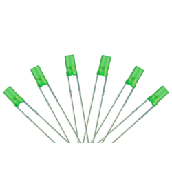 LED-GRF3 - Flat Front Type 6x 3mm (w/Resistors) Signal Green