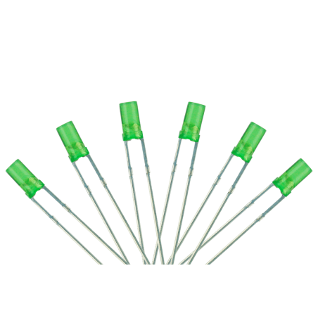 LED-GRF3 - Flat Front Type 6x 3mm (w/Resistors) Signal Green