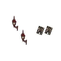 LML-GWMR - 4mm Scale Gas Wall Lamps – Maroon (2 pack)