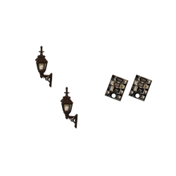 LML-GWBK - 4mm Scale Gas Wall Lamps – Black (2 pack)