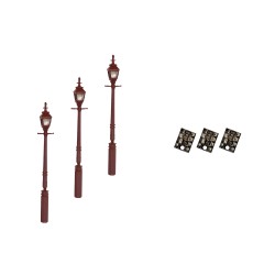 LML-GSMR - 4mm Scale Gas Street/Platform Lamps – Maroon (3 pack)