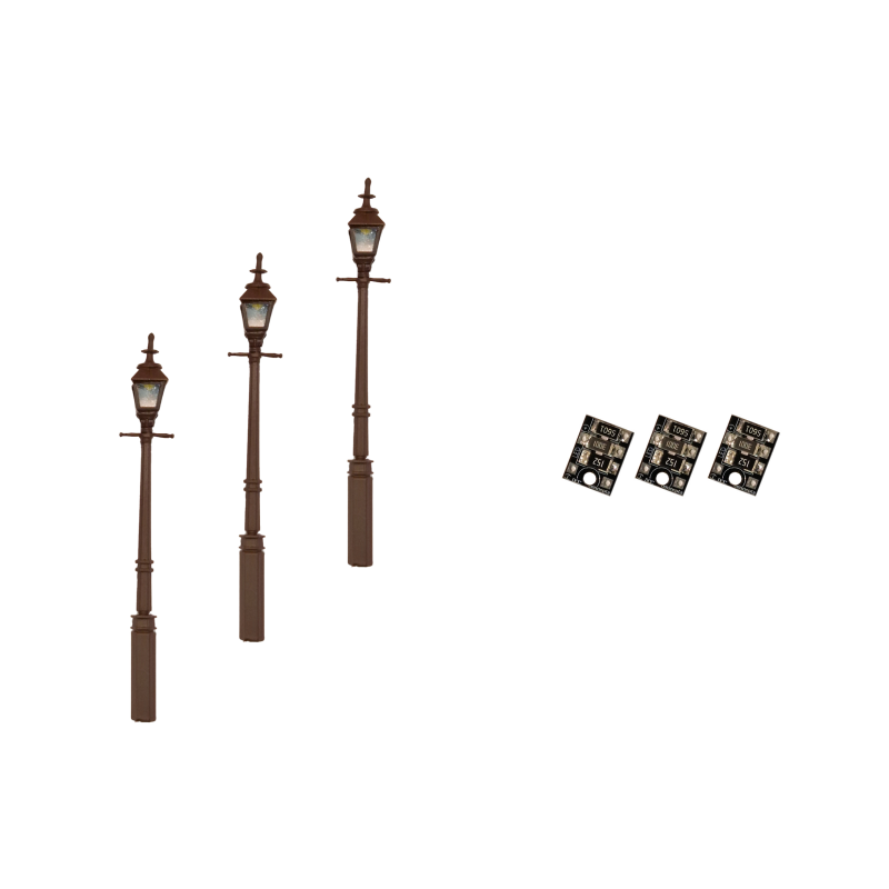 LML-GSBK - 4mm Scale Gas Street/Platform Lamps – Black (3 pack)