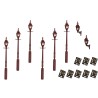 LML-VPGMR - 4mm Scale Gas Lamps Value Pack – Maroon (2x Wall Lamps, 6x Street/Platform Lamps)