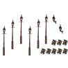 LML-VPGBK - 4mm Scale Gas Lamps Value Pack – Black (2x Wall Lamps, 6x Street/Platform Lamps)