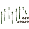 LML-VPGGR - 4mm Scale Gas Lamps Value Pack – Green (2x Wall Lamps, 6x Street/Platform Lamps)