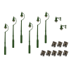 LML-VPSGR - 4mm Scale Swan-Neck Lamps Value Pack – Green (2x Wall Lamps, 6x Street/Platform Lamps)