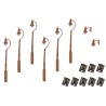 LML-VPSBN - 4mm Scale Swan-Neck Lamps Value Pack – Brown (2x Wall Lamps, 6x Street/Platform Lamps)