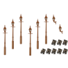 LML-VPGBN - 4mm Scale Gas Lamps Value Pack – Brown (2x Wall Lamps, 6x Street/Platform Lamps)