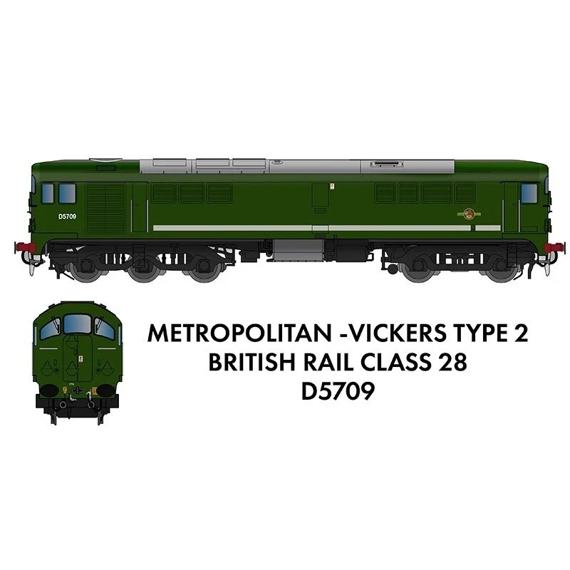 905501 - Class 28 D5709 BR Green - DCC Sound Fitted
