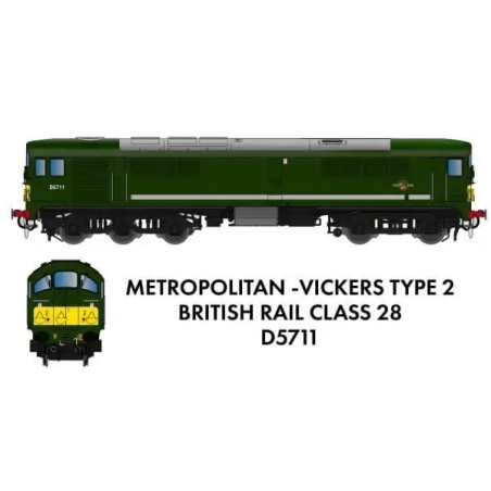 905502 - Class 28 D5711 BR Green With Small Yellow Panel - DCC Sound Fitted