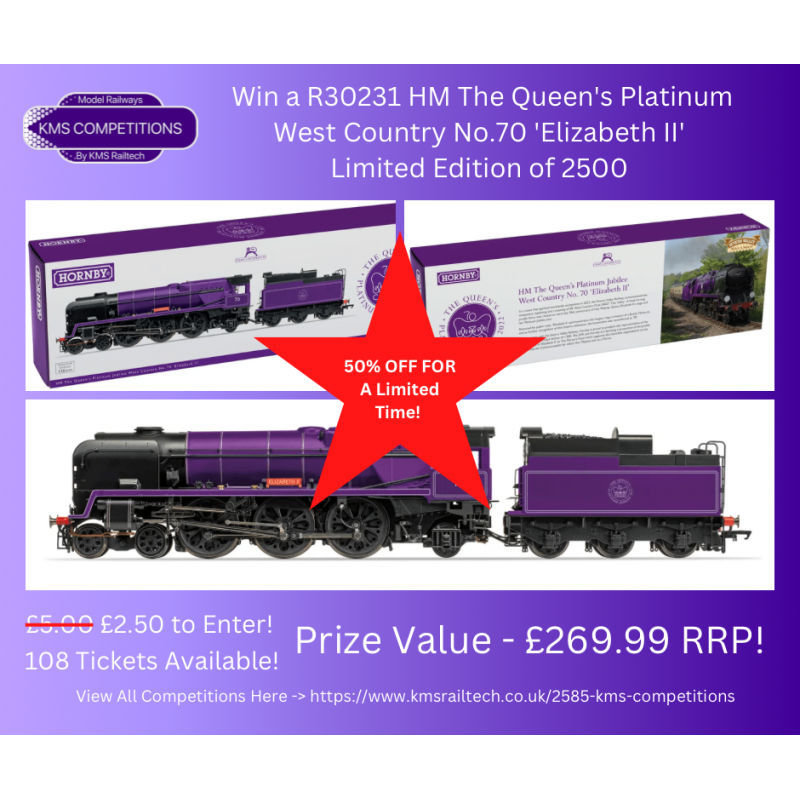 KMS-COMPS-21 - Win a R30231 HM THE Queen's Platinum Jubilee West Country No.70 'ELIZABETH II'