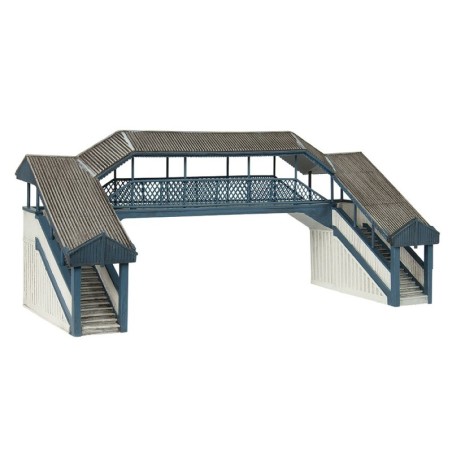 44-020B - Covered Metal Footbridge Blue and Cream