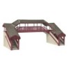 44-020R - Covered Metal Footbridge Red and Cream