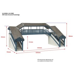 44-020R - Covered Metal Footbridge Red and Cream