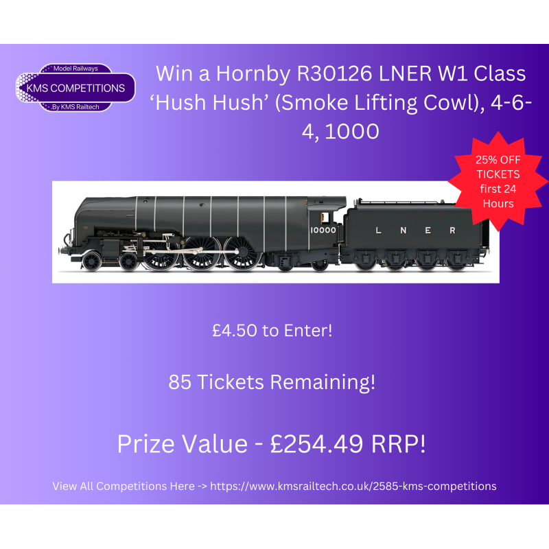KMS-COMPS-36 - Win a Hornby R30126 W1 'Hush Hush' (Smoke Lifting Cowl), 4-6-4, 10000