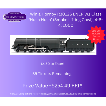 KMS-COMPS-36 - Win a Hornby R30126 W1 'Hush Hush' (Smoke Lifting Cowl), 4-6-4, 10000