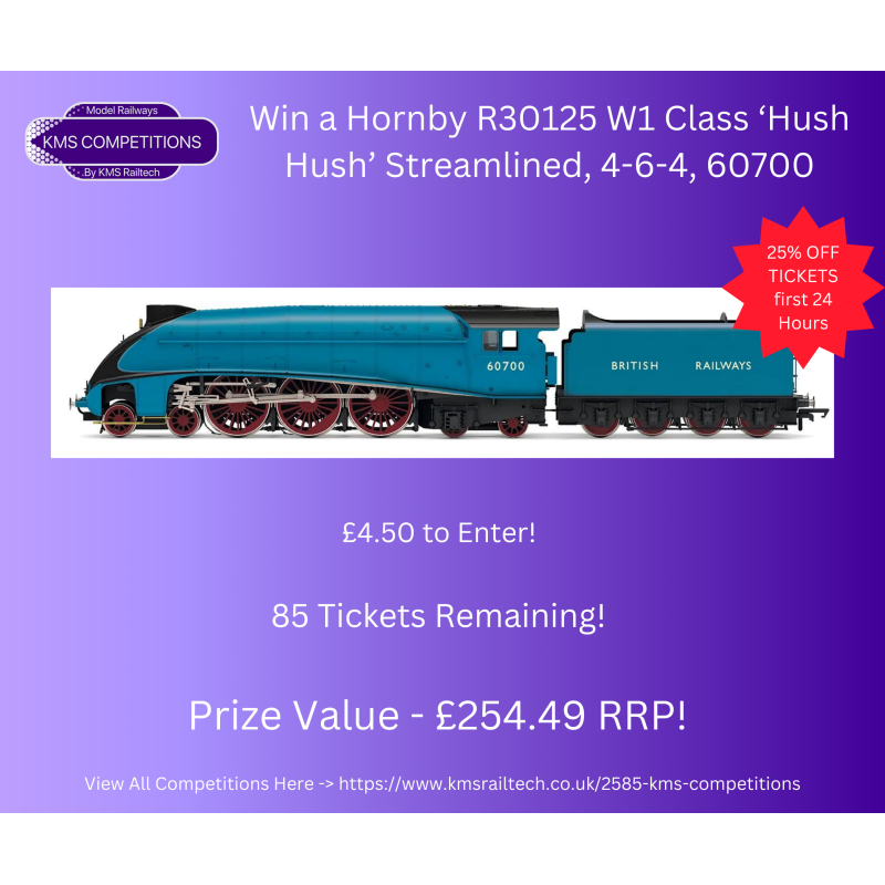 KMS-COMPS-37 - Win a Hornby R30125 W1 'Hush Hush' Streamlined, 4-6-4, 60700