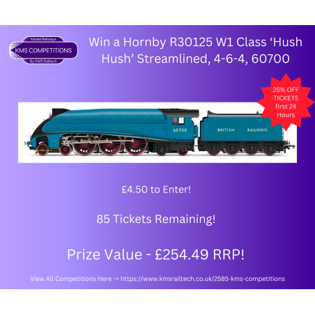 KMS-COMPS-37 - Win a Hornby R30125 W1 'Hush Hush' Streamlined, 4-6-4, 60700