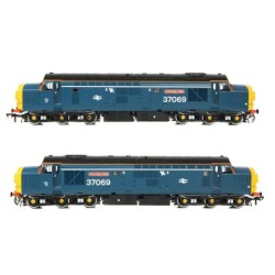 Class 37/0 Split Headcode 37069 'Thornaby TMD' BR Blue (White Stripe)