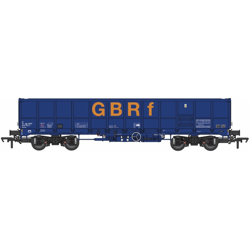 OO-EAL-111B - GBRf JNA-X in a brighter blue and orange. 11 ribs, side doors and reinforced wagon ends. Wagon number 81 70 5932 7