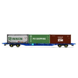 R60239 - KFA Container Wagon with 2 x 20' Containers & 1 x 20' Tanktainer - Era 11